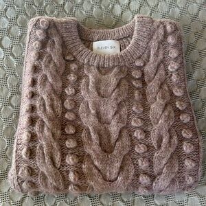 Eleven six Alpaca-blend Mixed-knit Sweater Pink